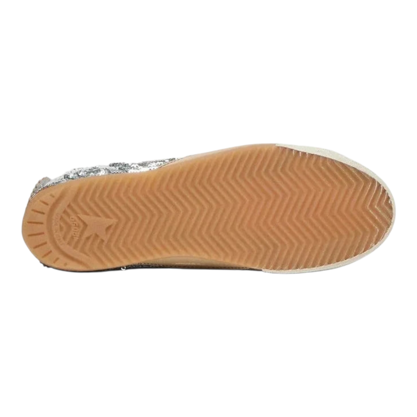 Golden Goose True-Star in silver sequins with black star and silver leather heel tab(Women's)