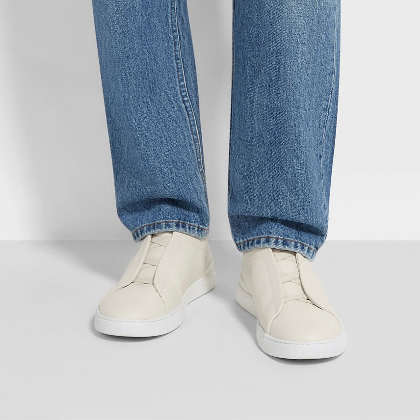 ZEGNA WHITE DEERSKIN TRIPLE STITCH™
SNEAKERS