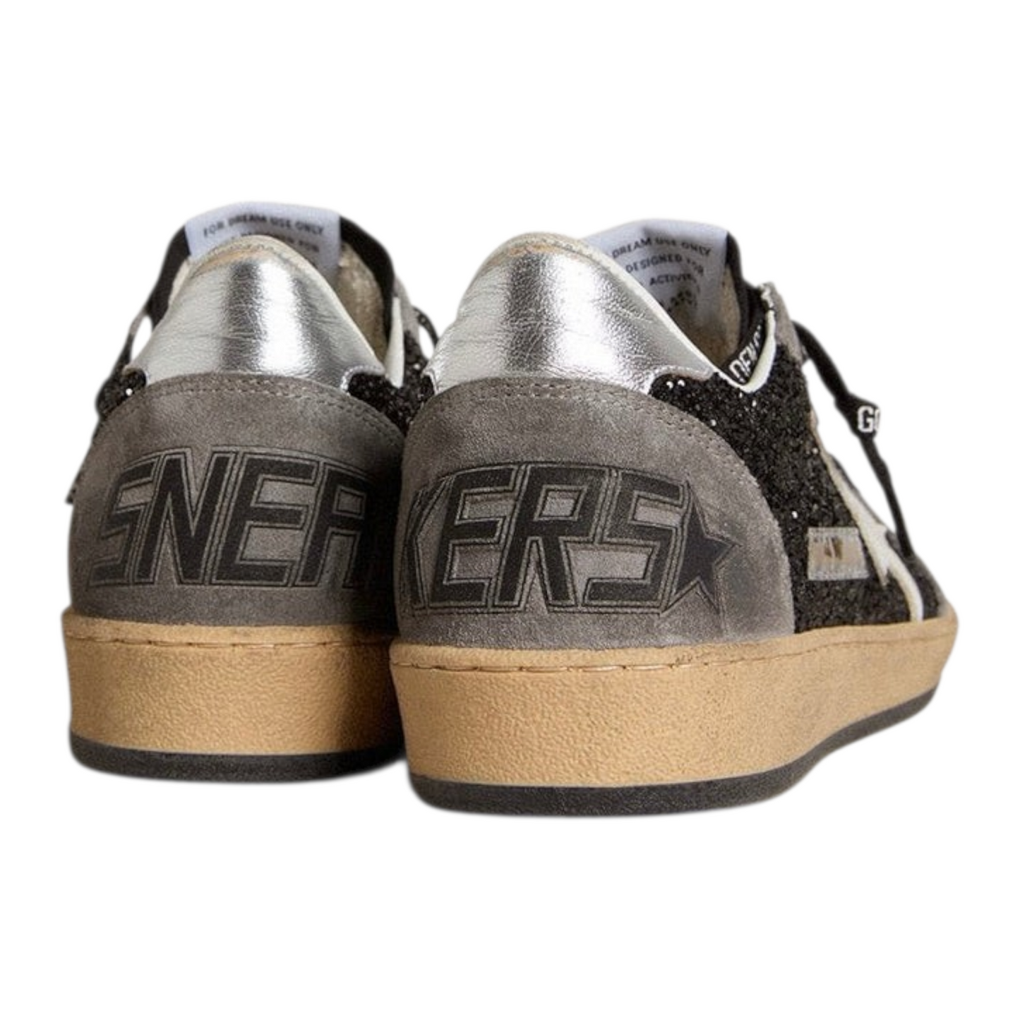 Golden Goose Ball Star in glitter with leather star and metallic leather heel tab(Women's)