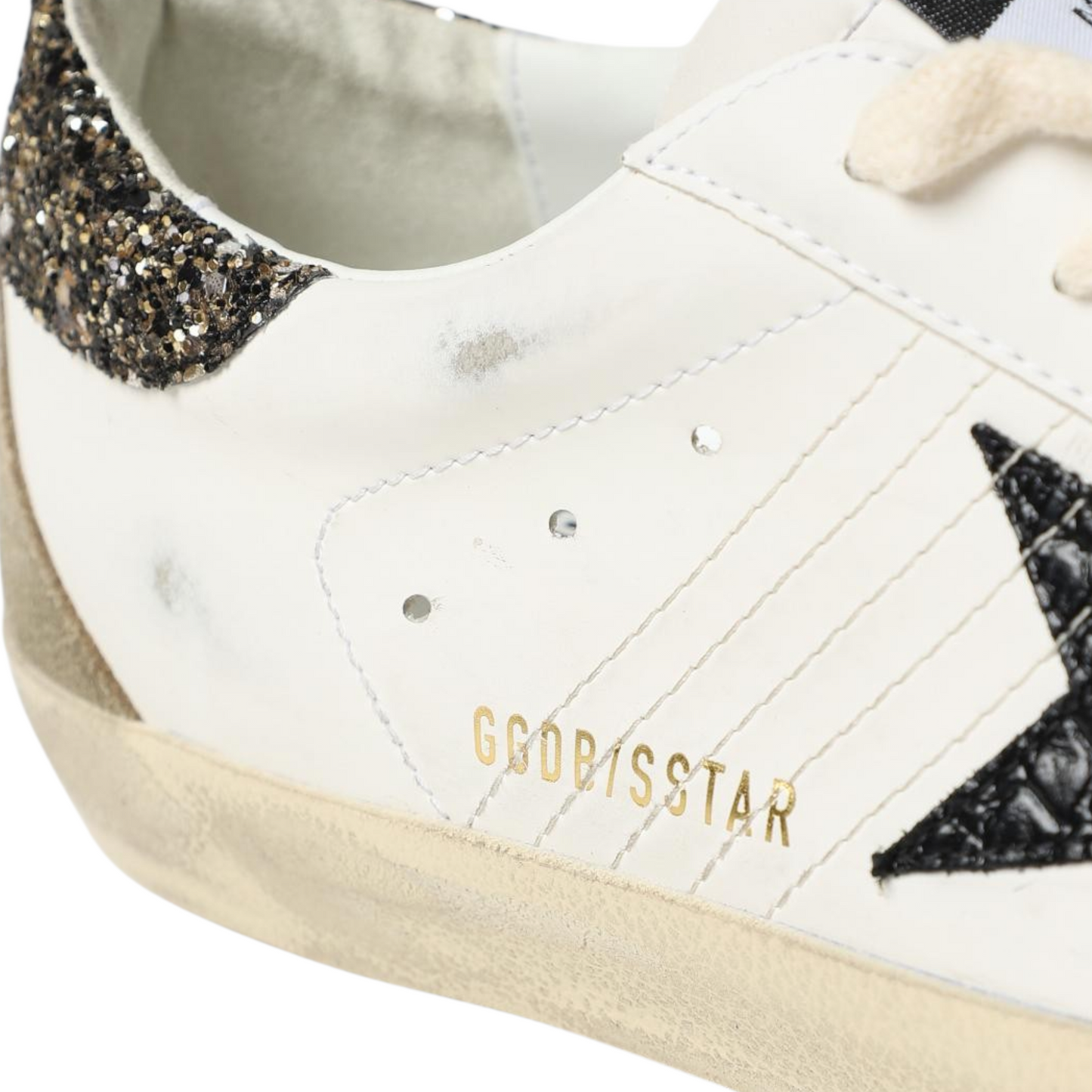 Golden Goose Superstar 'White Black Croc Glitter