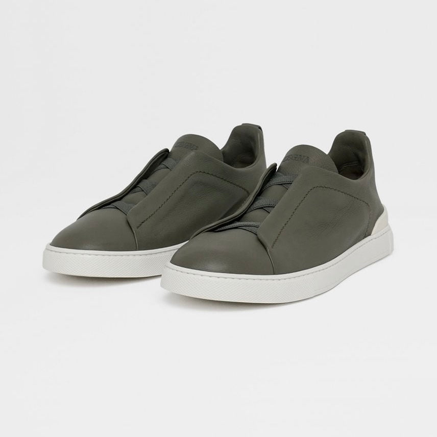ZEGNA LIGHT ARMY GREEN TM TRIPLE STITCH™ SECONDSKIN SNEAKERS