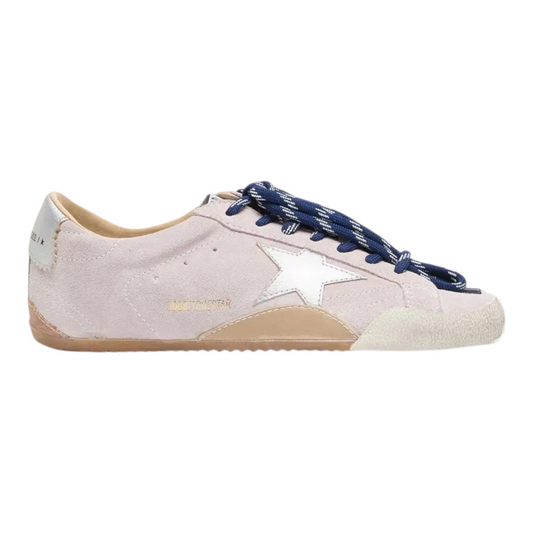 Golden Goose true-star in pastel pink suede with silver star and heel tab