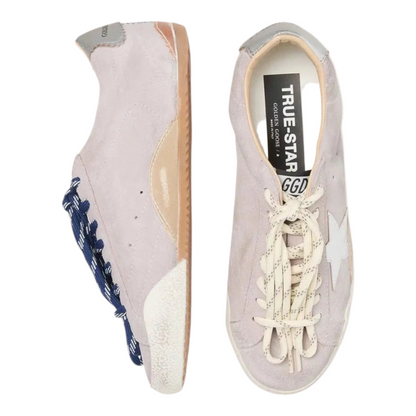 Golden Goose true-star in pastel pink suede with silver star and heel tab