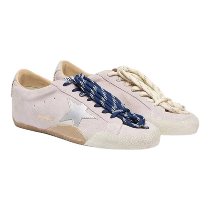 Golden Goose true-star in pastel pink suede with silver star and heel tab
