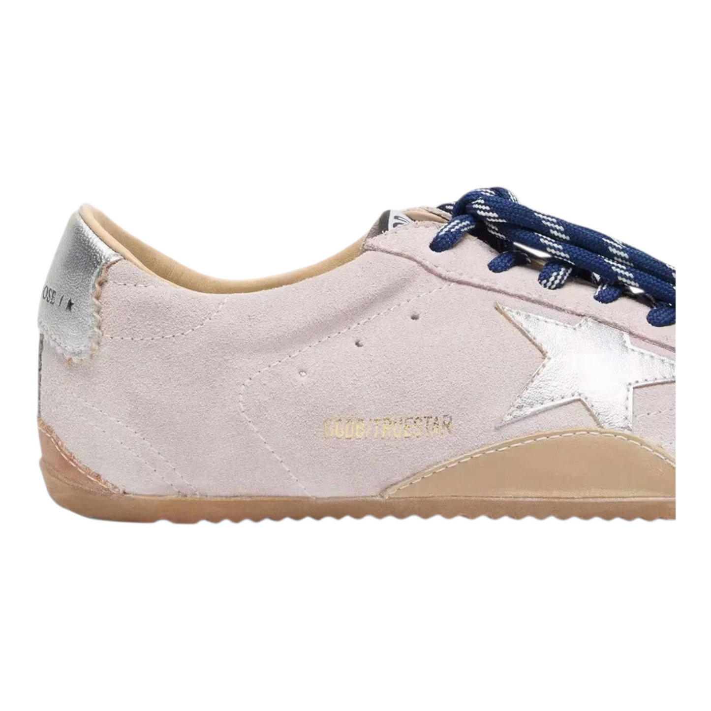 Golden Goose true-star in pastel pink suede with silver star and heel tab