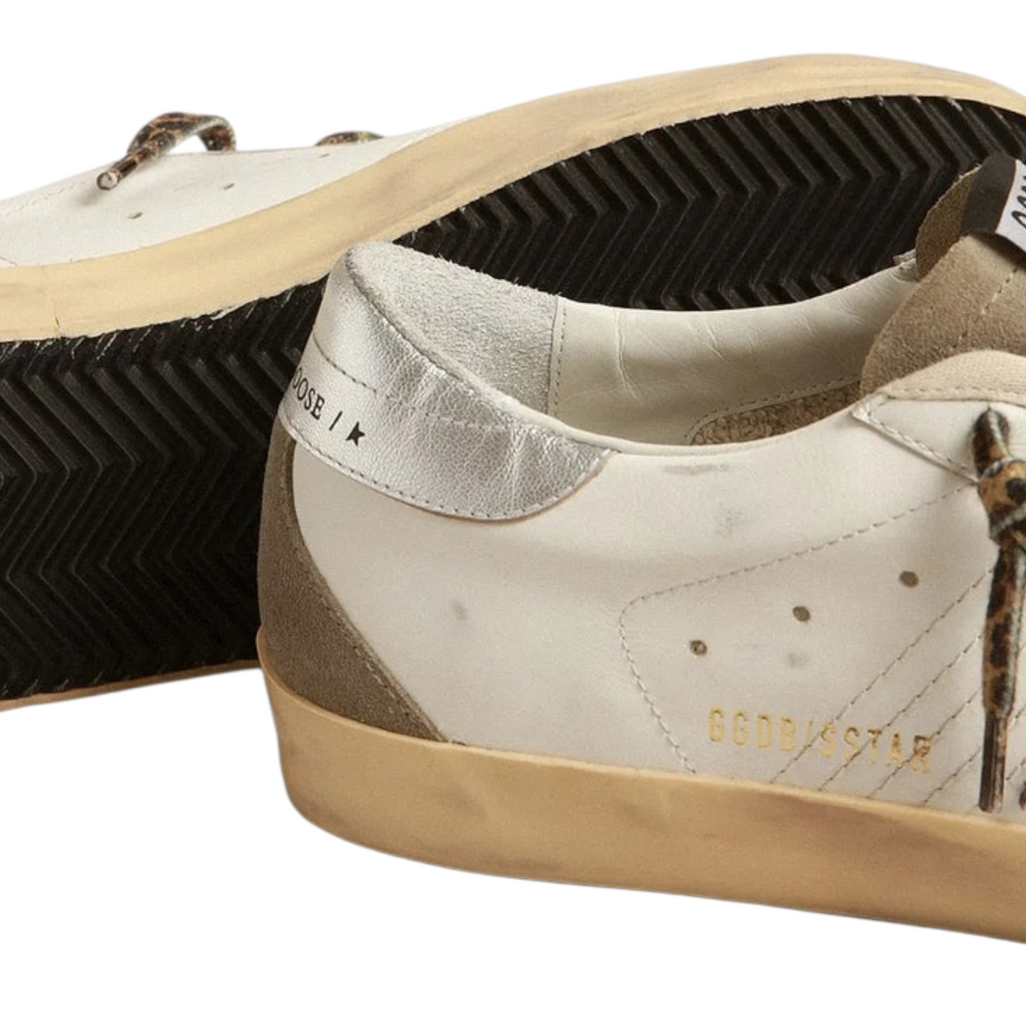Golden Goose Super-Star with burgundy glitter star and silver heel tab