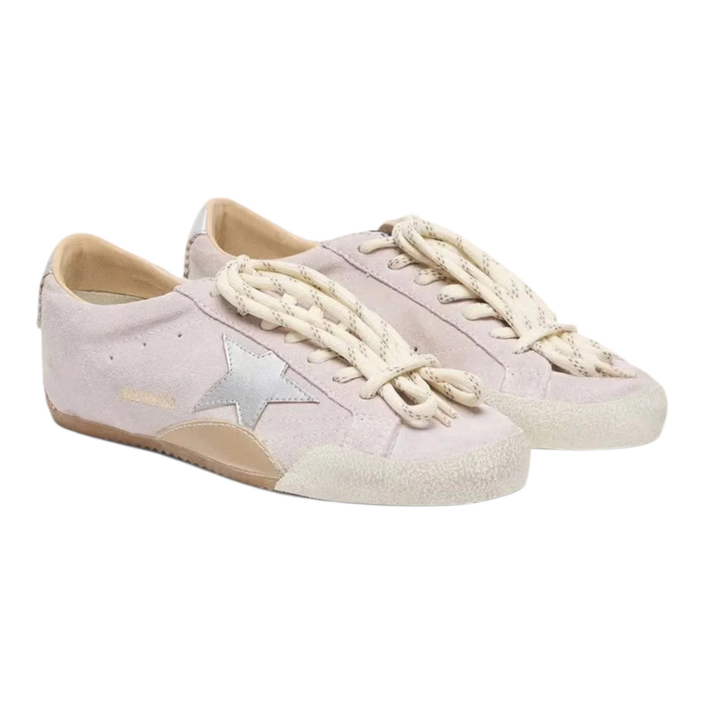 Golden Goose true-star in pastel pink suede with silver star and heel tab