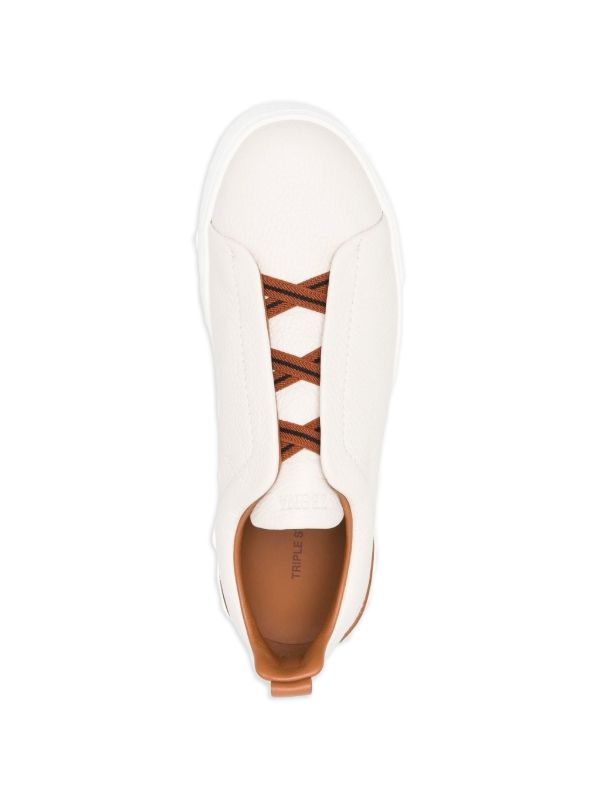 Zegna Triple Stitch leather sneakers WHITE TRIPLE STITCH