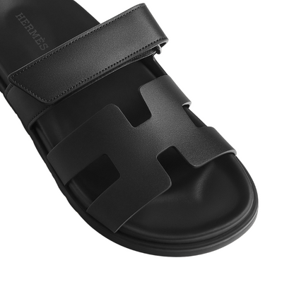Hermes Chypre Sandal - Noir Calfskin Leather