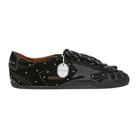 Golden Goose True-Star in black suede with Swarovski crystals and black leather star(Women's)
