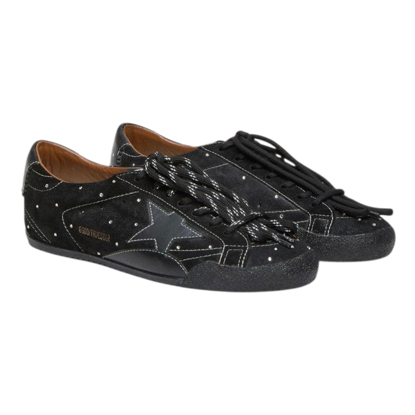 Golden Goose True-Star in black suede with Swarovski crystals and black leather star(Women's)