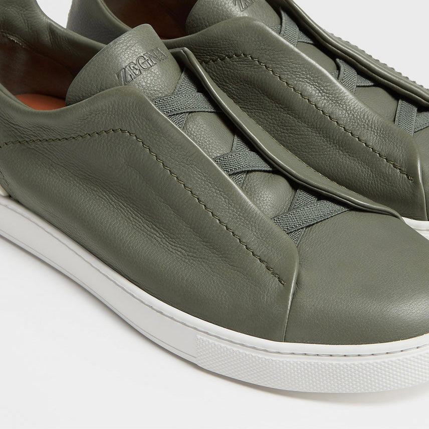 ZEGNA LIGHT ARMY GREEN TM TRIPLE STITCH™ SECONDSKIN SNEAKERS