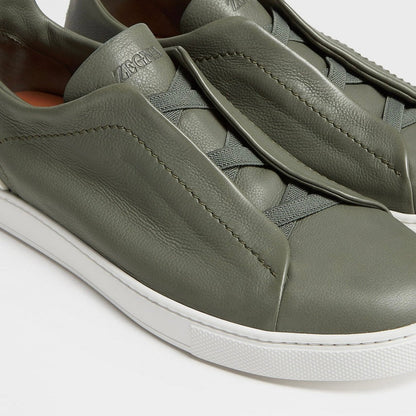 ZEGNA LIGHT ARMY GREEN TM TRIPLE STITCH™ SECONDSKIN SNEAKERS