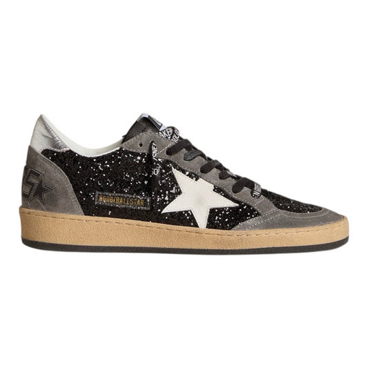 Golden Goose Ball Star in glitter with leather star and metallic leather heel tab(Women's)