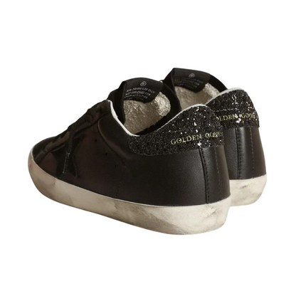Golden Goose Superstar - Black Glitter Heel