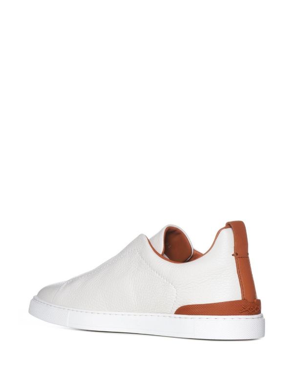 Zegna Triple Stitch leather sneakers WHITE TRIPLE STITCH