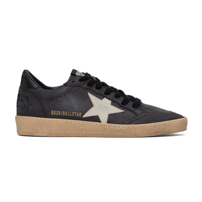 Golden Goose Ball Star in glitter with leather star and metallic leather heel tab Dark Grey Sand (Men)