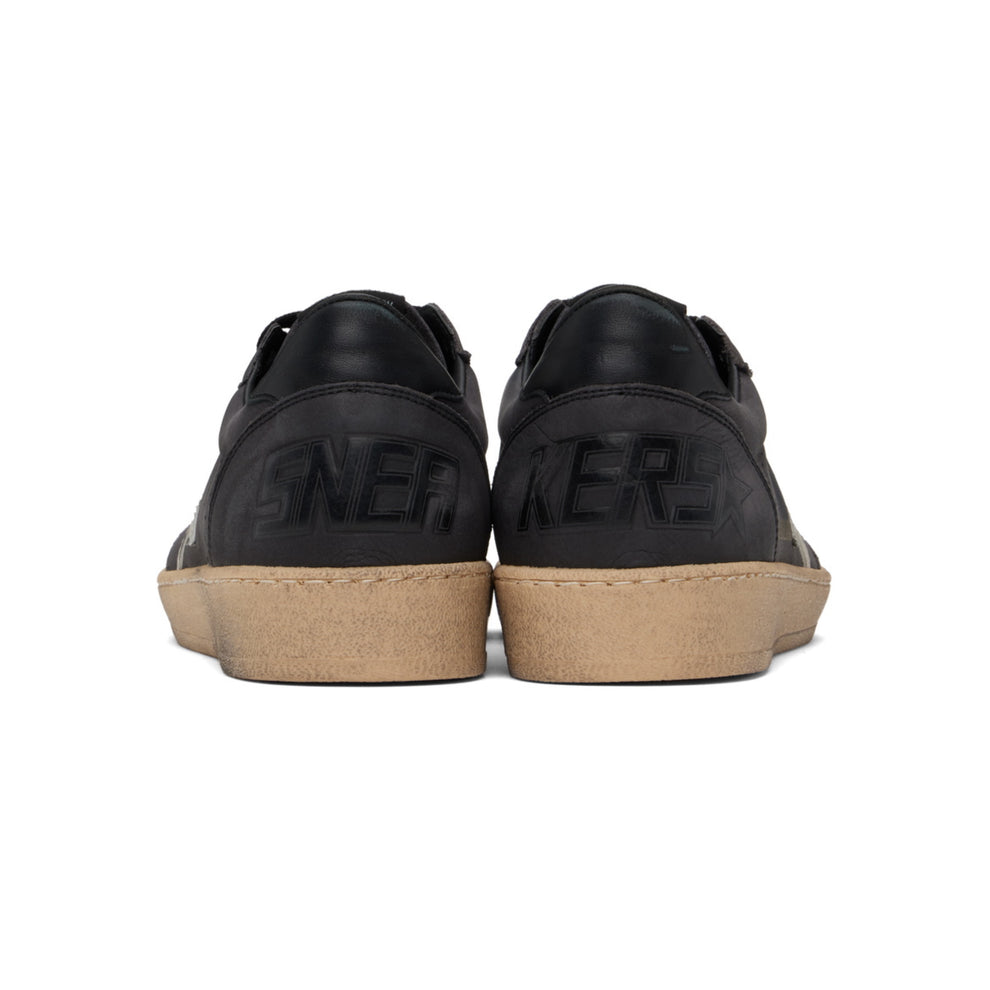 Golden Goose Ball Star in glitter with leather star and metallic leather heel tab Dark Grey Sand (Men)