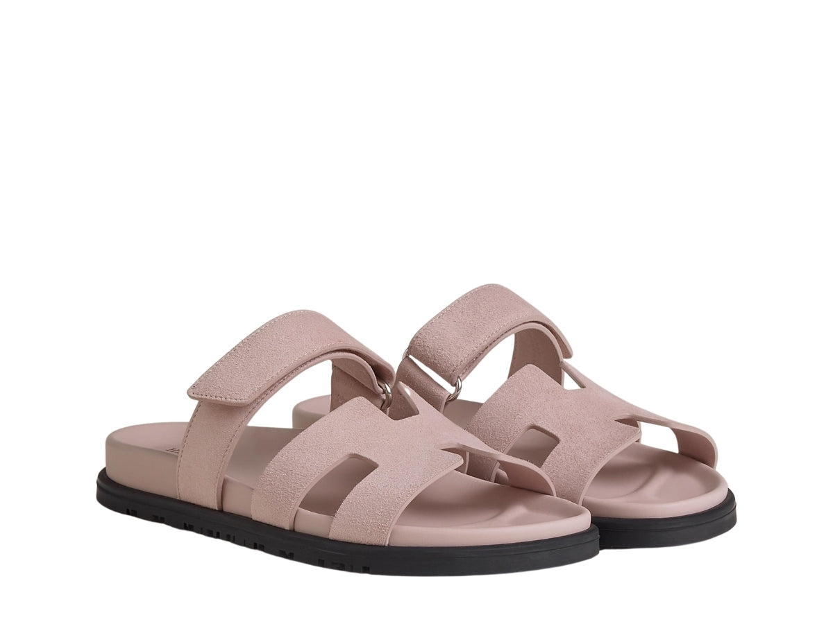 Hermes Chypre Sandal - Pink Suede