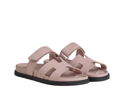 Hermes Chypre Sandal - Pink Suede