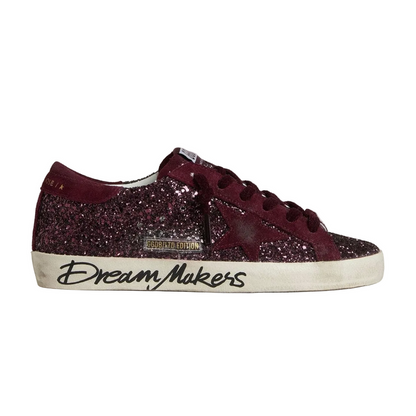 Golden Goose  Super-Star Sabot with a platinum glitter star and suede tongue