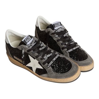 Golden Goose Ball Star in glitter with leather star and metallic leather heel tab(Women's)