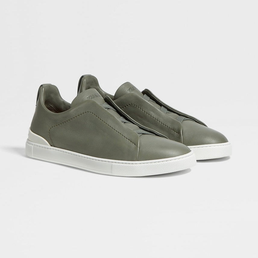 ZEGNA LIGHT ARMY GREEN TM TRIPLE STITCH™ SECONDSKIN SNEAKERS