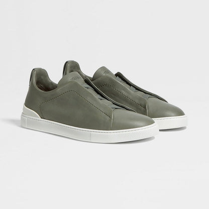 ZEGNA LIGHT ARMY GREEN TM TRIPLE STITCH™ SECONDSKIN SNEAKERS