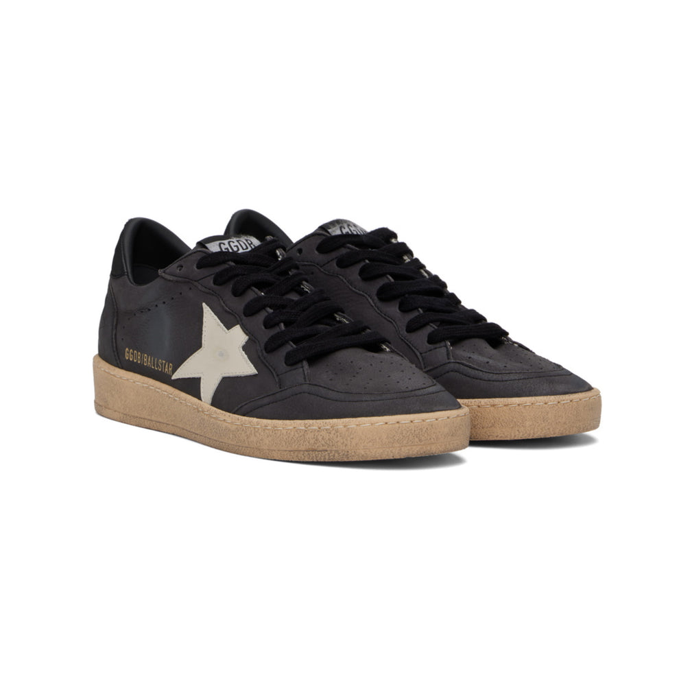 Golden Goose Ball Star in glitter with leather star and metallic leather heel tab Dark Grey Sand (Men)