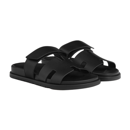 Hermes Chypre Sandal - Noir Calfskin Leather