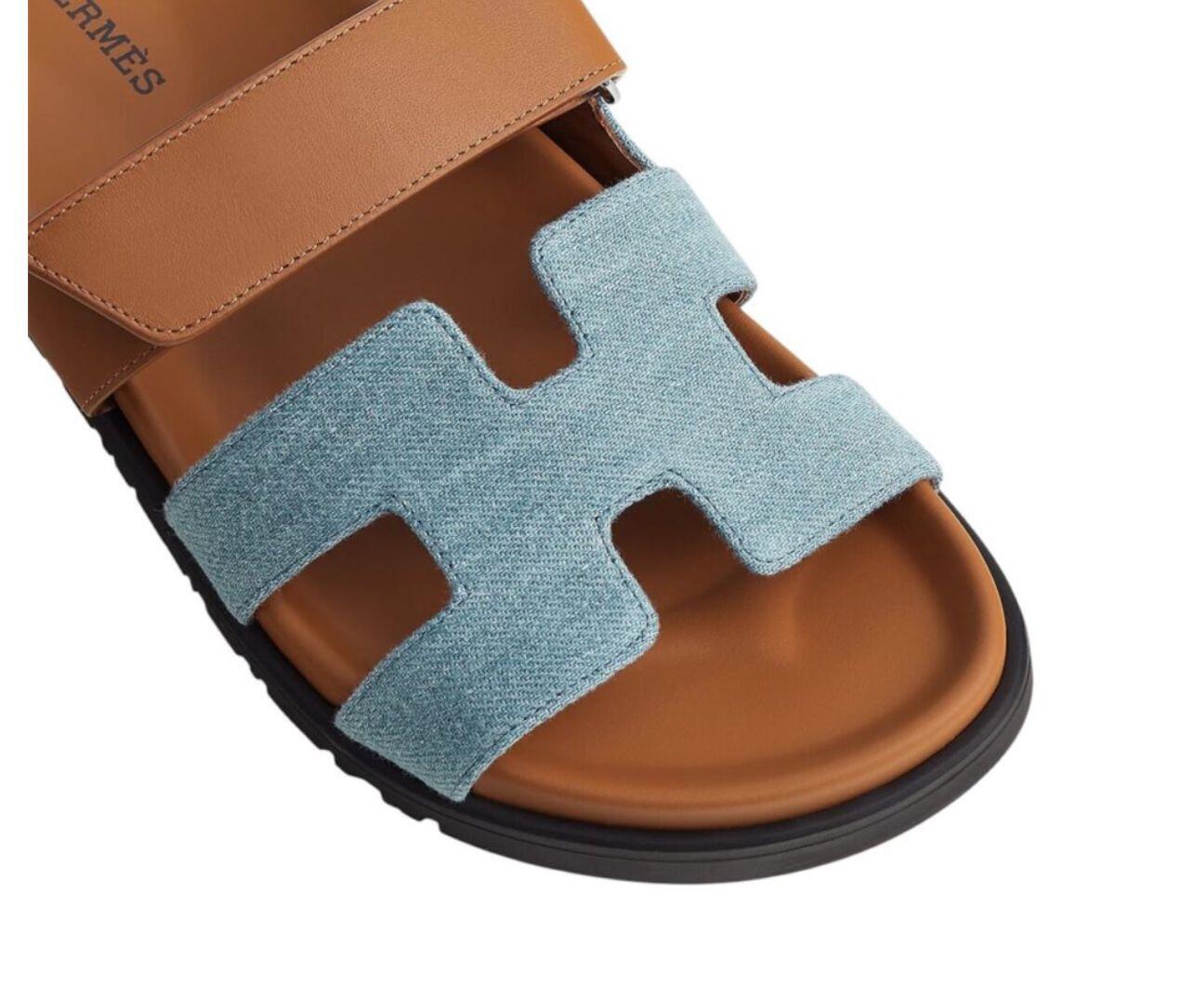 Hermes Chypre Sandal Bicolor/Denim