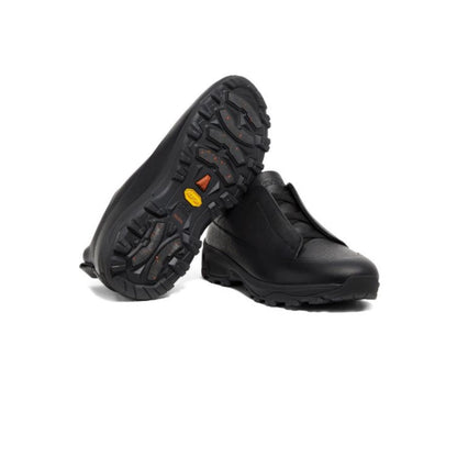 ZEGNA Zegna Black leather triple stitch mont sneakers