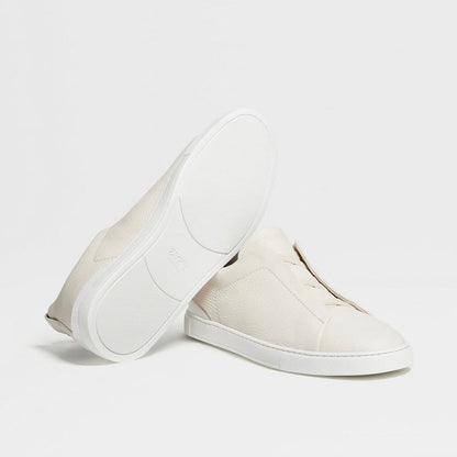 ZEGNA WHITE DEERSKIN TRIPLE STITCH™
SNEAKERS