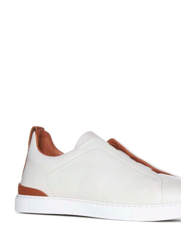 Zegna Triple Stitch leather sneakers WHITE TRIPLE STITCH