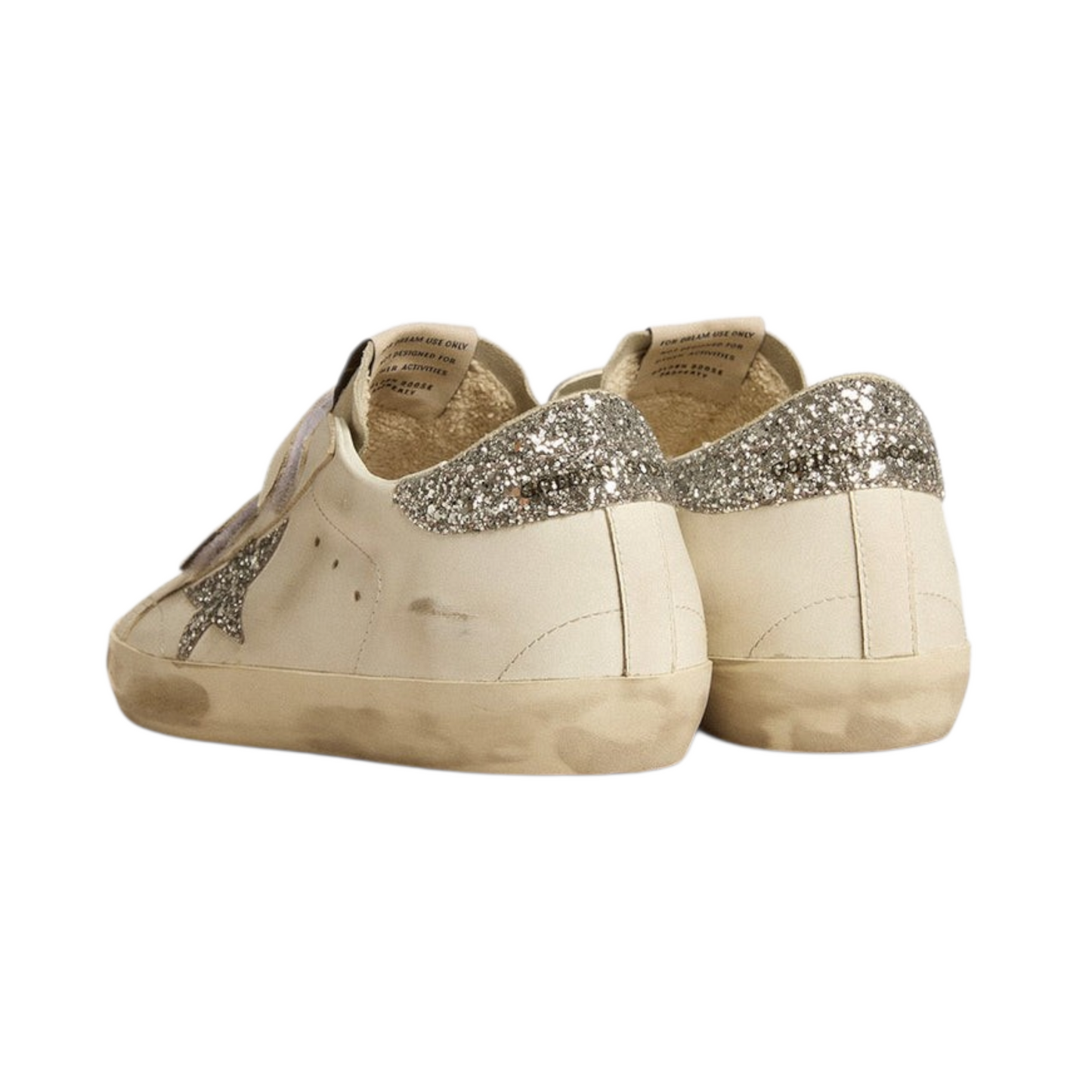 Women's Old School with silver glitter star and ice- gray suede tongue