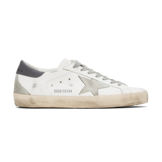 golden-goose White & Gray Super-Star Classic Sneakers