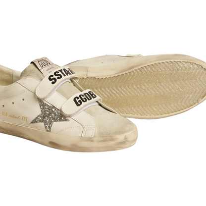 Women's Old School with silver glitter star and ice- gray suede tongue