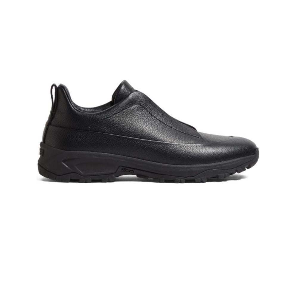 ZEGNA Zegna Black leather triple stitch mont sneakers