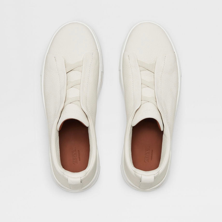 ZEGNA WHITE DEERSKIN TRIPLE STITCH™
SNEAKERS
