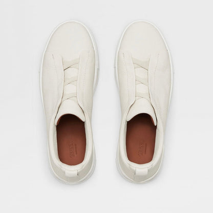 ZEGNA WHITE DEERSKIN TRIPLE STITCH™
SNEAKERS