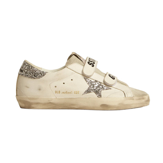 Women's Old School with silver glitter star and ice- gray suede tongue